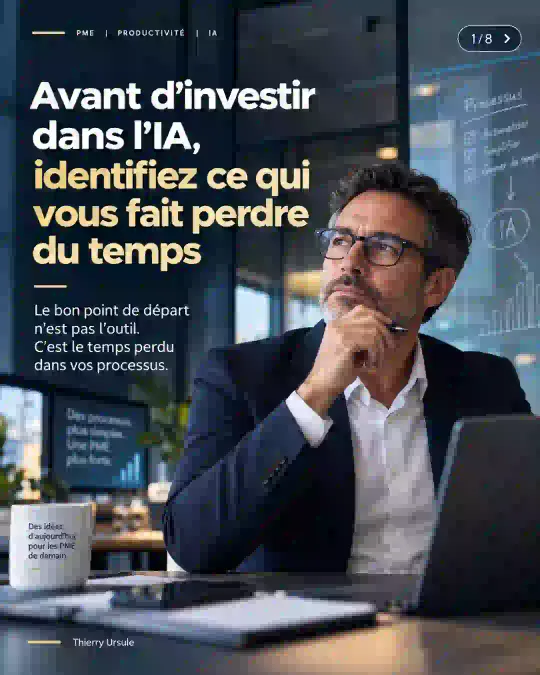 Avant d’investir dans l’IA, identifiez ce qui vous fait perdre du temps : le bon point de départ n’est pas l’outil, c’est le temps perdu dans vos processus.